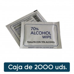 Toallita hidroalcoholica con alcohol al 70%