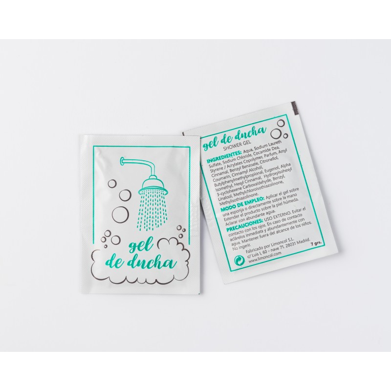 Sobres monodosis de gel de ducha