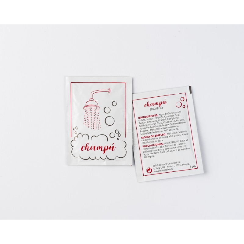 Sobres monodosis de champú
