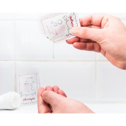 Sobres monodosis de champú