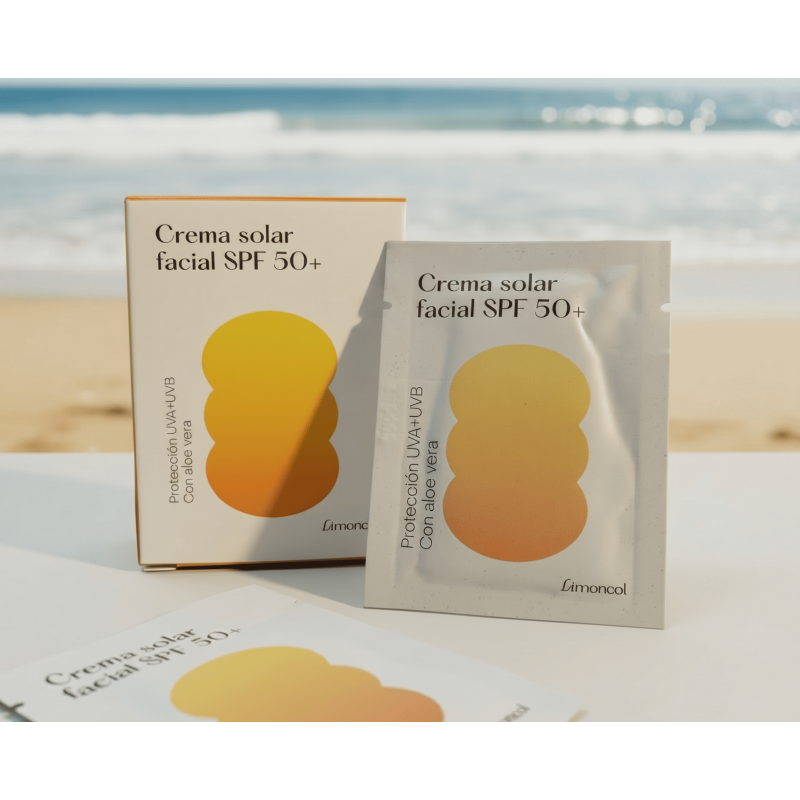 200 Sobres monodosis de Crema Solar Facial SPF 50+